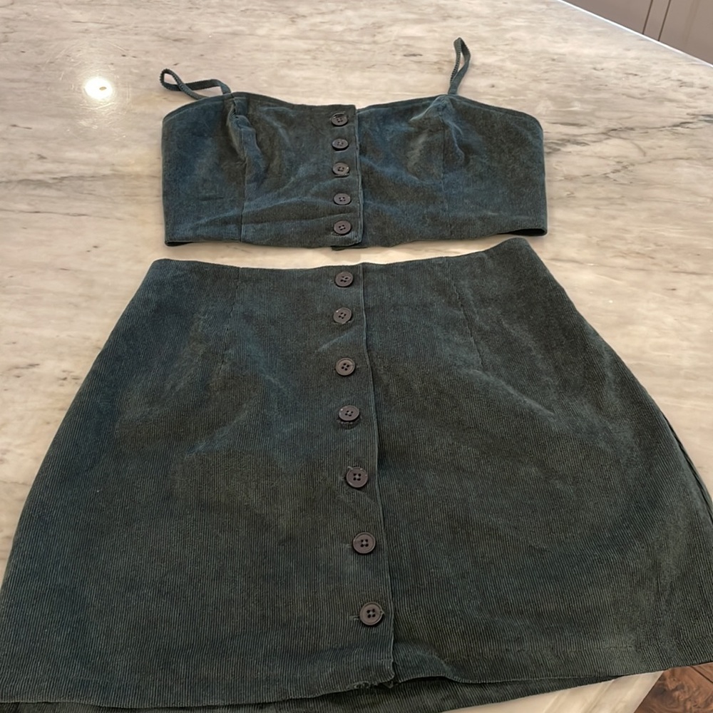 Urban Outfitters Corduroy Button Down Set